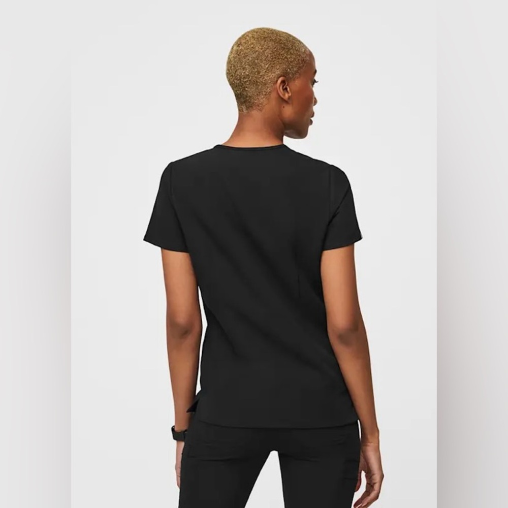 Figs Casma Scrub Top 3 Pocket Black V-neck Size Small - Picture 3 of 11
